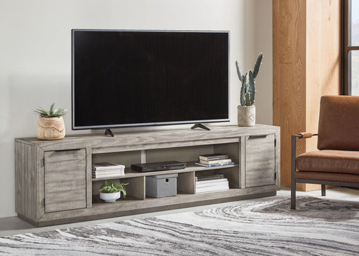 Naydell - Gray - 92" TV Stand with Wide Fireplace Insert - Tallahassee Discount Furniture (FL)
