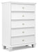 Fortman - White - Five Drawer Chest - Tallahassee Discount Furniture (FL)