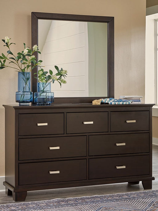 Covetown - Dark Brown - Dresser And Mirror - Tallahassee Discount Furniture (FL)