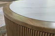 Camdill - Light Brown / White - Round Cocktail Table - Tallahassee Discount Furniture (FL)