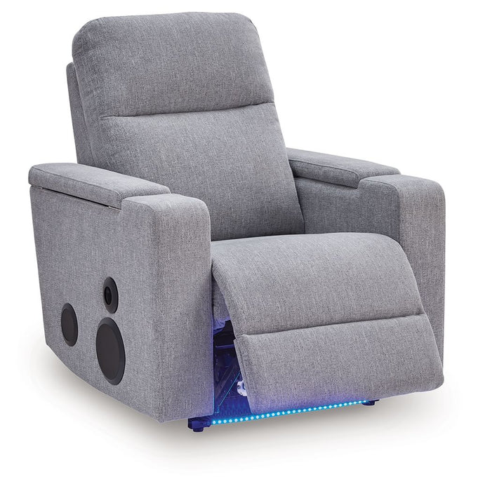 Pineland - Glider Power Recliner With Audio System - Pewter - Tallahassee Discount Furniture (FL)