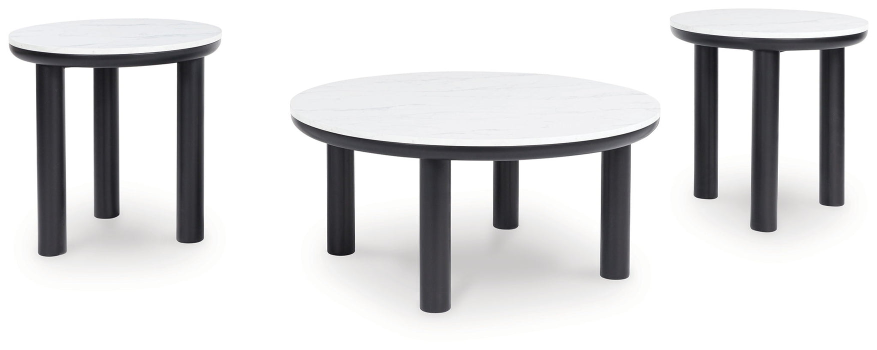 Xandrum - Black / White - Occasional Table Set (Set of 3) - Tallahassee Discount Furniture (FL)