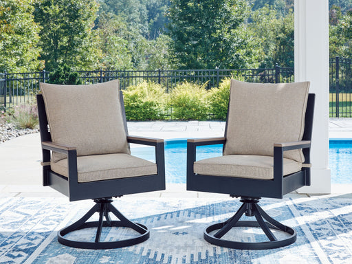 East Beach - Swivel Chair With Cushion (Set of 2) - Blue - Tallahassee Discount Furniture (FL)