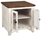 Wystfield - White / Brown - Rectangular End Table - 2 Doors - Tallahassee Discount Furniture (FL)