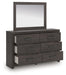 Prendonea - Charcoal - Dresser and Mirror - Tallahassee Discount Furniture (FL)
