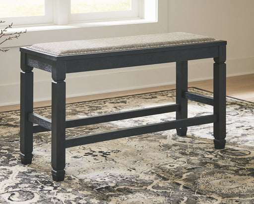 Tyler Creek - DBL Counter UPH Bench  - Antique Black - Tallahassee Discount Furniture (FL)