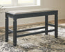 Tyler Creek - DBL Counter UPH Bench  - Antique Black - Tallahassee Discount Furniture (FL)