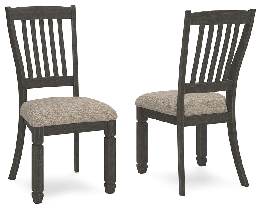 Tyler Creek - Dining UPH Side Chair (Set of 2) - Slatback - Black / Grayish Brown - Tallahassee Discount Furniture (FL)