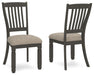 Tyler Creek - Dining UPH Side Chair (Set of 2) - Slatback - Black / Grayish Brown - Tallahassee Discount Furniture (FL)