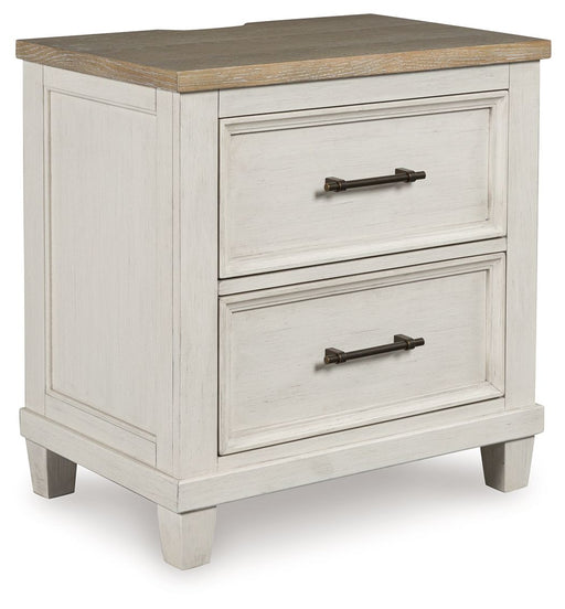 Shaybrock - Antique White / Brown - Two Drawer Night Stand - Tallahassee Discount Furniture (FL)