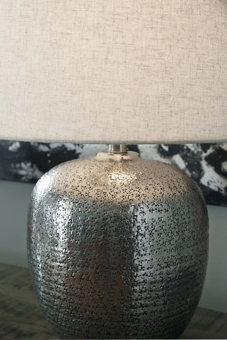 Magalie - Metal Table Lamp  - Antique Silver Finish - Tallahassee Discount Furniture (FL)