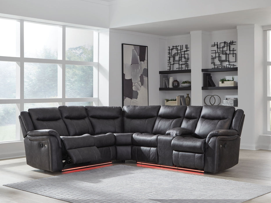 Sultan Meadow - Carbon - 2-Piece Reclining Sectional - Tallahassee Discount Furniture (FL)