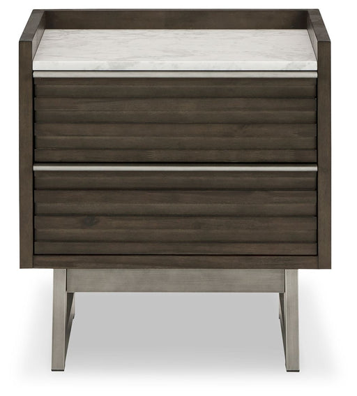 Arkenton - Grayish Brown / White - Two Drawer Night Stand - Tallahassee Discount Furniture (FL)