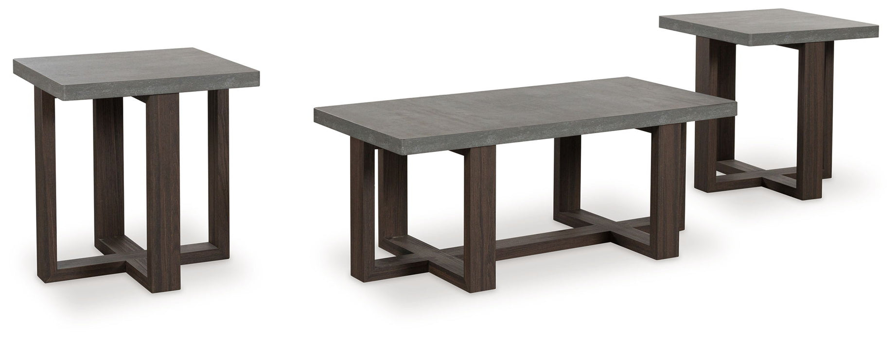 Dynnford - Gray / Brown - Occasional Table Set (Set of 3) - Tallahassee Discount Furniture (FL)