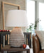 Darrich - Beige / White - Metal Table Lamp - Tallahassee Discount Furniture (FL)