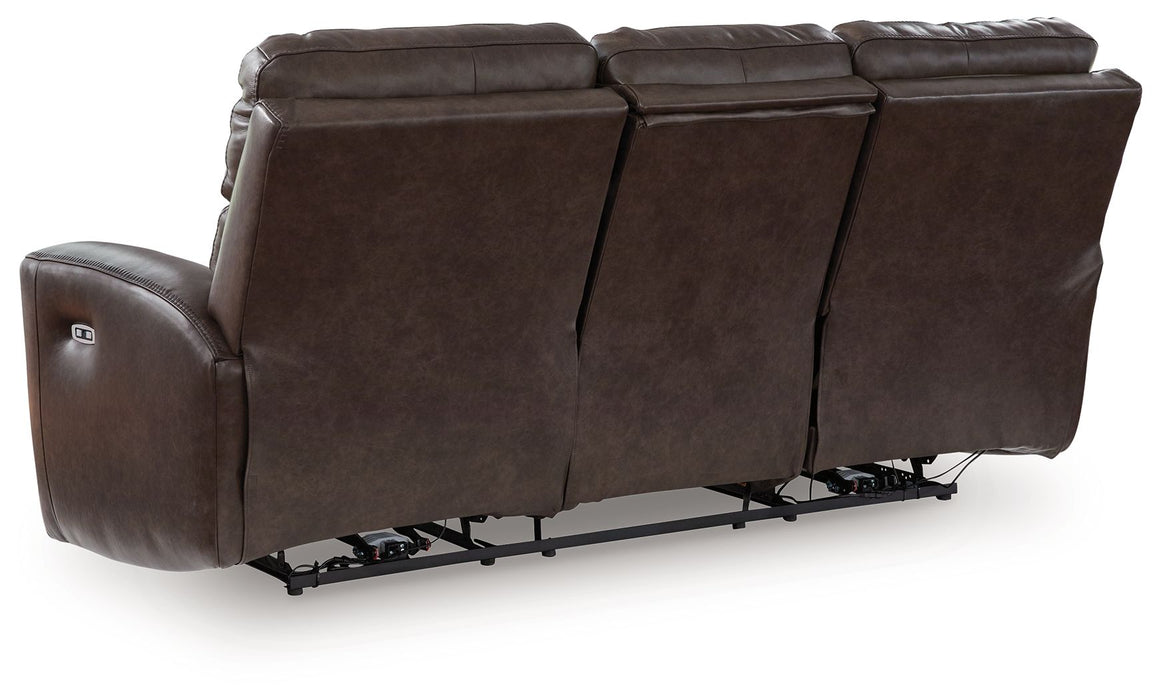 Crossplex - Smoke - Power Recline Sofa With Adjustable Headrest - Tallahassee Discount Furniture (FL)