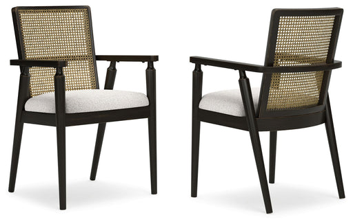 Galliden - Black - Dining Upholstered Arm Chair (Set of 2) - Tallahassee Discount Furniture (FL)