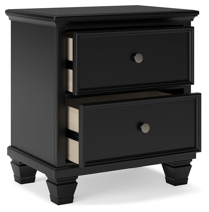 Lanolee - Black - Two Drawer Nightstand - Tallahassee Discount Furniture (FL)