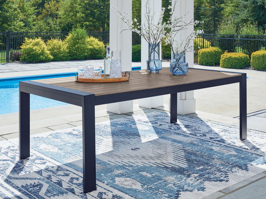 East Beach - Rectangular Dining Table With Umbrella Option - Blue - Tallahassee Discount Furniture (FL)