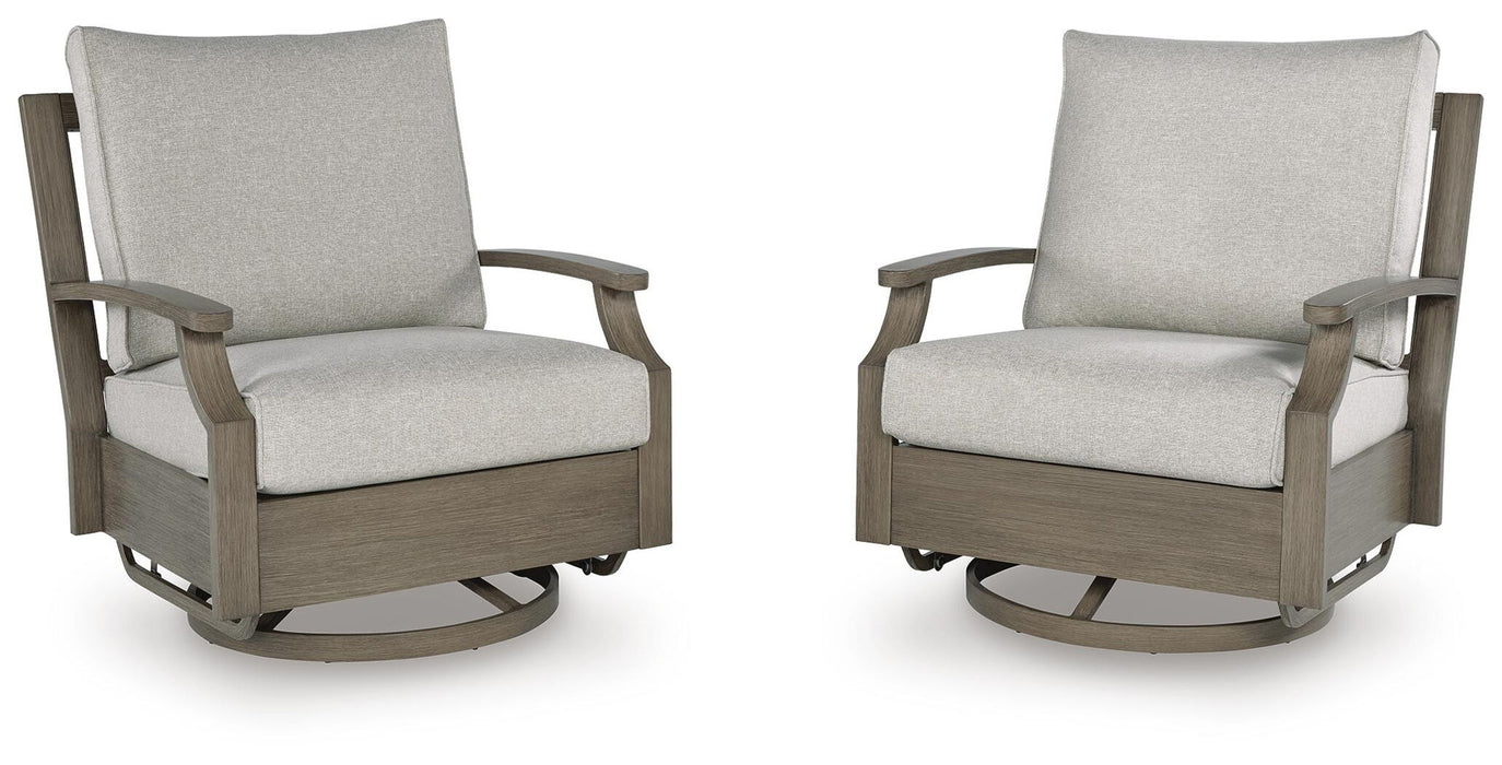 Rainier Ranch - Swivel Glider Chair With Cushion - Brown / Beige - Tallahassee Discount Furniture (FL)