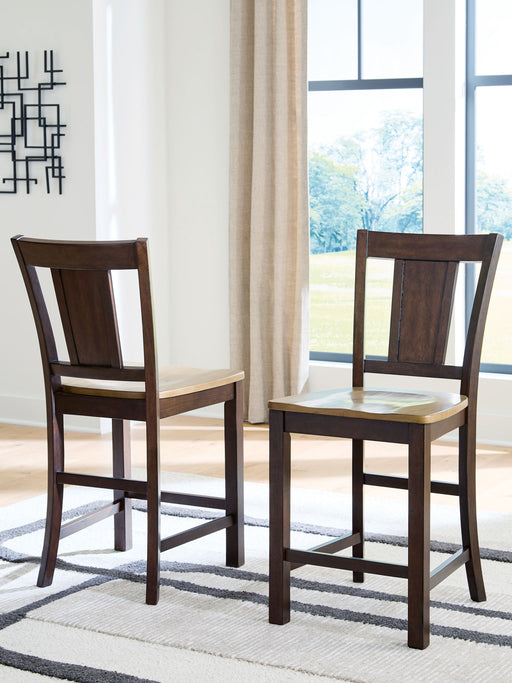 Rylandeen - Barstool (Set of 2) - Light Brown / Dark Brown - Tallahassee Discount Furniture (FL)