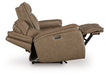 Glencroft - Power Reclining Sofa With Adjustable Headrest - Sahara - Tallahassee Discount Furniture (FL)
