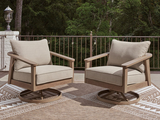 Harmony Headlands - Swivel Lounge With Cushion - Natural / Gray - Tallahassee Discount Furniture (FL)