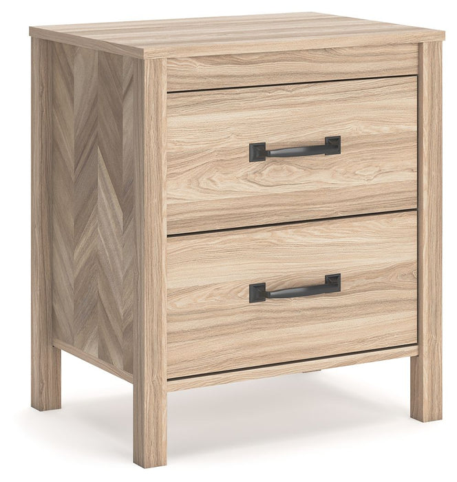 Battelle - Tan - Two Drawer Night Stand - Tallahassee Discount Furniture (FL)