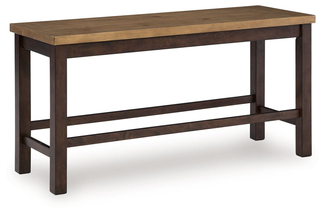 Rylandeen - Double Counter Height Bench - Light Brown / Dark Brown - Tallahassee Discount Furniture (FL)