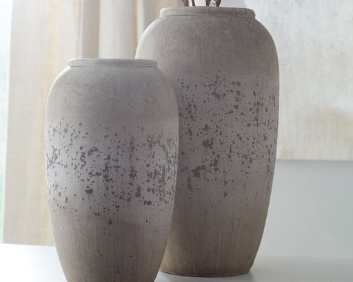 Dimitra - Brown / Cream - Vase Set (Set of 2) - Tallahassee Discount Furniture (FL)