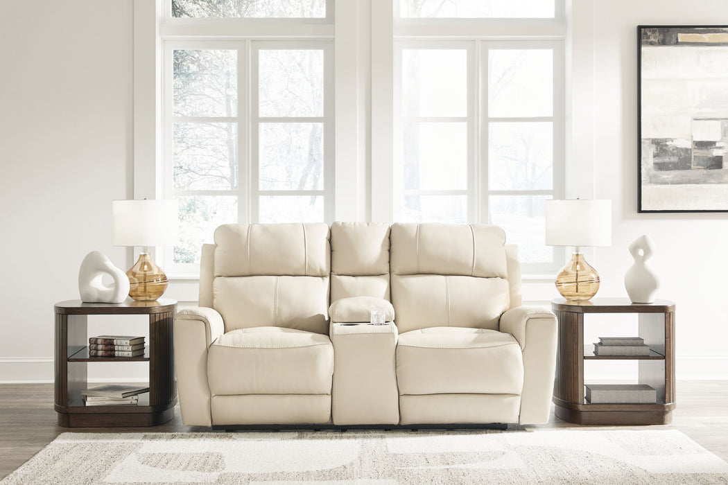 Dahlmoore - Almond - Dbl Power Reclining Loveseat With Console - Tallahassee Discount Furniture (FL)