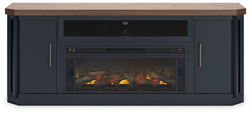 Landocken - Two-tone - 83" TV Stand With Electric Fireplace - Tallahassee Discount Furniture (FL)