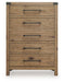 Ridgester - Five Drawer Chest - Light Brown - Tallahassee Discount Furniture (FL)