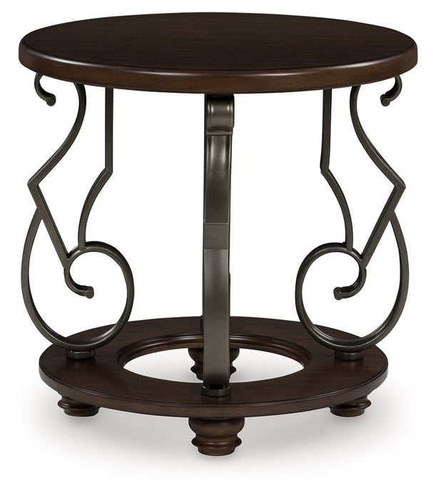 Frallyn - Dark Brown - Round End Table - Tallahassee Discount Furniture (FL)
