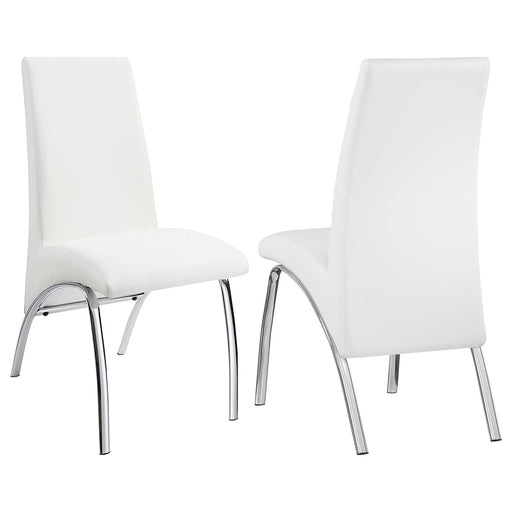 Bishop Upholstered Side Chairs White and Chrome (Set of 2) image