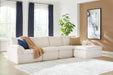 Fannin - 4-Piece Sectional With Ottoman - Ivory - Tallahassee Discount Furniture (FL)