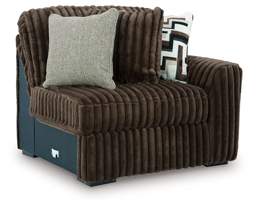 Midnight-Madness - RAF Corner Chair - Chocolate - Tallahassee Discount Furniture (FL)