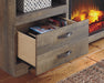 Trinell - 63" TV Stand With Glass/Stone Fireplace Insert - Brown - Tallahassee Discount Furniture (FL)