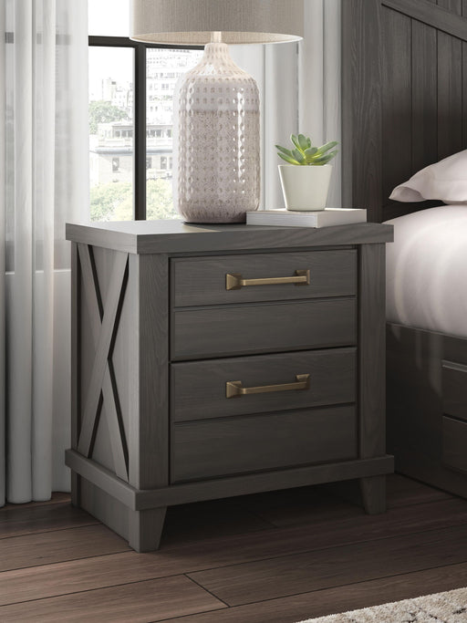 Vonitta Bay - Two Drawer Night Stand - Dark Brown - Tallahassee Discount Furniture (FL)