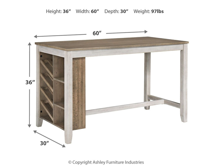 Skempton - Rectangular Counter Table With Storage - White - Tallahassee Discount Furniture (FL)