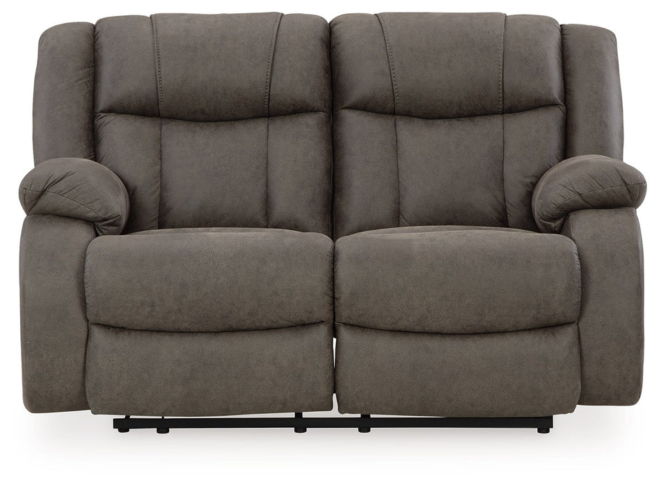 First Base - Gunmetal - Reclining Loveseat - Tallahassee Discount Furniture (FL)