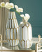 Mohsen - Vase Set (Set of 2) - Gold Finish / White - Tallahassee Discount Furniture (FL)