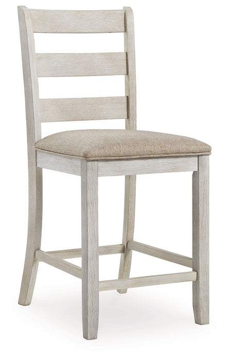 Skempton - Upholstered Barstool (Set of 2) - White - Tallahassee Discount Furniture (FL)