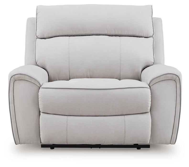 Social Pointe - Pearl / Ash - Power Recliner / Adjustable Headrest - Tallahassee Discount Furniture (FL)