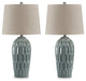 Hadbury - Ceramic Table Lamp (Set of 2) - Pale Blue / Teal - Tallahassee Discount Furniture (FL)