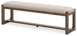 Cabalynn - Large Uph Dining Room Bench - Oatmeal / Light Brown - Tallahassee Discount Furniture (FL)