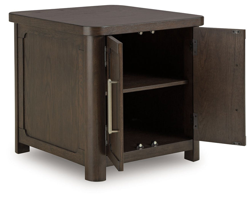 Breckington - Dark Brown - Rectangular 2-door End Table - Tallahassee Discount Furniture (FL)