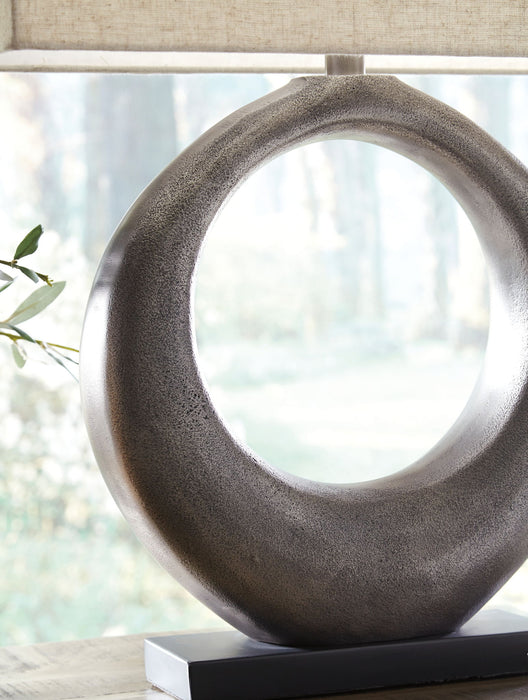 Saria - Metal Table Lamp  - Antique Silver Finish - Tallahassee Discount Furniture (FL)