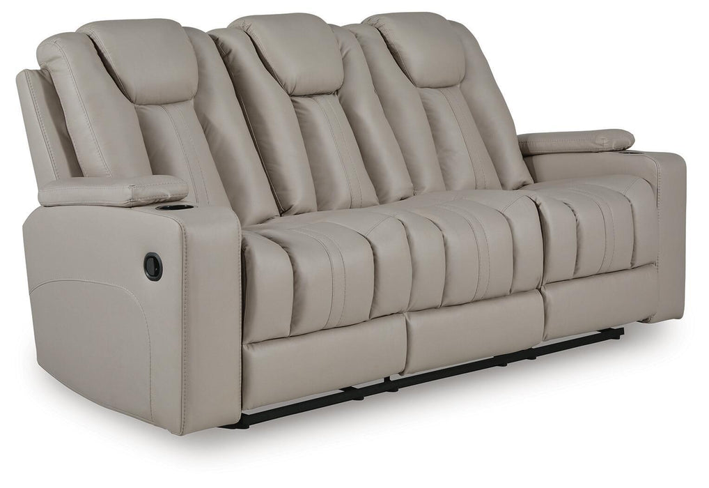 Elevate Edges - Reclining Sofa With Drop Down Table - Coin - Tallahassee Discount Furniture (FL)