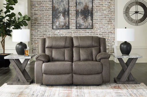 First Base - Gunmetal - Reclining Loveseat - Tallahassee Discount Furniture (FL)
